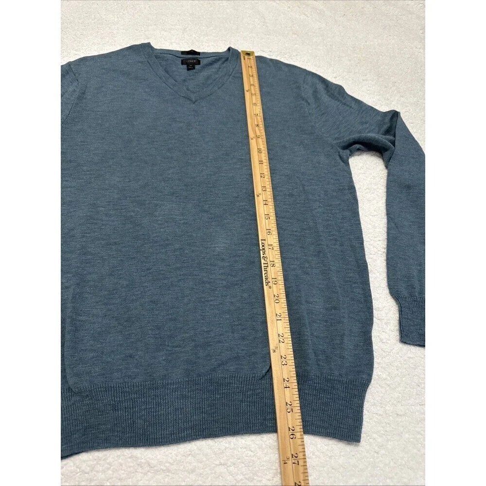 J Crew Sweater Men Medium Slim Pullover 100%  Cotton V-Neck Lightweight NWOT